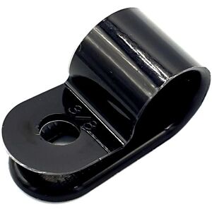 PEPTE 100 x 12mm Plastic Electrical Cable Pipe P-Clips Nylon Black Clamps