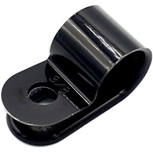 PEPTE 100 x 19mm Plastic Electrical Cable Pipe P-Clips Nylon Black Clamps