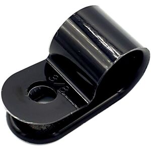 PEPTE 100 x 5mm Plastic Electrical Cable Pipe P-Clips Nylon Black Clamps