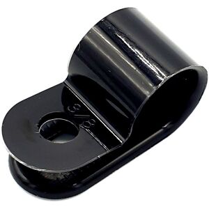 PEPTE 100 x 6mm Plastic Electrical Cable Pipe P-Clips Nylon Black Clamps