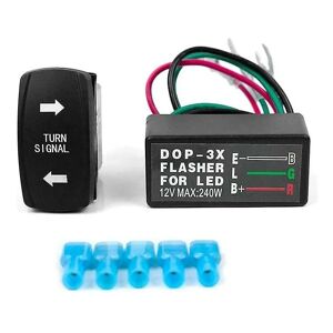Woosien - 12v Universal 3-wire Flash Controller W/turn Signal Switch Led Light Flasher Blinker Relay For Boat