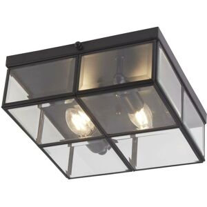 Searchlight - Flush - 2 Light Semi Flush Matt Black, E14