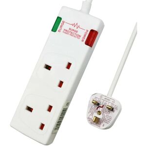 EXTRASTAR 2 Way Socket with Cable 5M, White, with Power Indicator, Child-Resistant Sockets, Surge Indicator