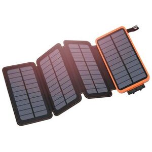 Orchidée - 25000mAh Solar Charger, Outdoor Portable Power Bank with 4 Solar Panels, Fast Charging External Battery with Dual usb Outputs Compatible