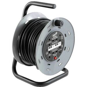 SMJ - 25m Heavy Duty Cable Reel 4 SKT13 Amp T/Cut Out - Grey/Black