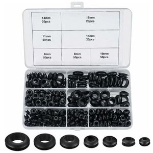 HÉLOISE 260 Pieces Rubber Grommets Assortment, Rubber Grommets, Rubber Cable Grommets, 7 Sizes O-rings Washers ✐grommets for Wires, Sockets and Cables