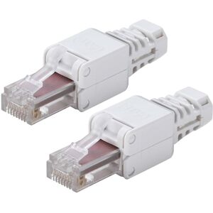 TINOR 2pcs RJ45 Toolless Connectors utp Network Plug, Toolless for CAT5/5E CAT6/6A Solid Stranded Ethernet Cable