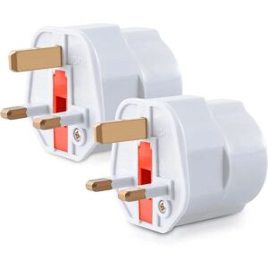 TINOR 2x uk Plug Adapter - Schuko Type g Model - France to uk Plug - Compact Plug for Travel - Compatible with Multiple Countries