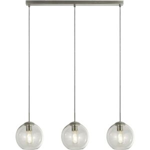 Searchlight - 3 Light Pendant Bar Satin Silver, Glass Shade, E27