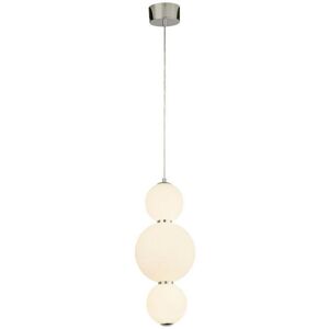 Searchlight - Snowball 3 Light Pendant, Chrome With Opal Glass Shade