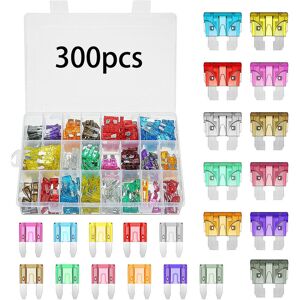 TINOR 300 Pieces Car Fuses, Blade Fuse, Standard Blade Fuse, Mini Fuse Kit, Mini Standard Fuse Kit Professional Standard Multicolor Fuse for Car, Truck,