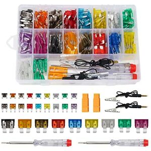 Woosien - 306 Pcs Car Fuses Assortment Kit With 2 Car Fuse Tester And 2 Fuse Puller Blade-type Automotive Fus