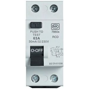 Electric 5760SRP2 63amp 30MA rcd - Grey - MK