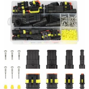 OSUPER 352 Pieces Waterproof Connectors Kit, Automotive Connector 1/2/3/4 Pin Waterproof Connector Car Electrical Connector, Cable Connector for Car,