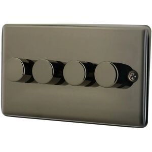 Asab - 4 Gang 2 Way Push Dimmer - Black Nickel