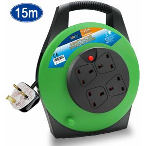 EXTRASTAR 4 Sockets Cable Reel with Cable 3G1.25, 15M, Over-Heat Protection
