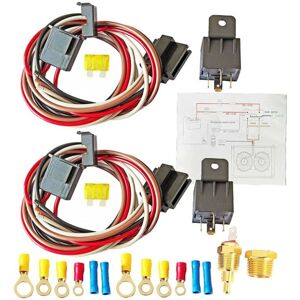 Woosien - 40 Amp Waterproof Relay Kit Dual Electric Fan Relay Kit Fan Thermostat 185 On 175 Off Temperature s