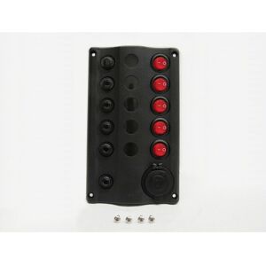 Ocean Blue - 5 Gang Switch Panel 12V (Circuit Breakers Cigarette Socket Boat Marine)