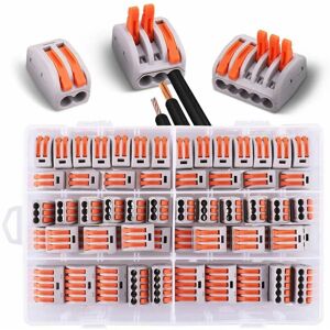 60 pcs Electrical connectors with control lever, 30pcs 2 inputs, 20pcs 3 inputs, 10pcs 5 inputs - Alwaysh