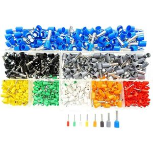 Tinor - 800 Set Bootlace Ferrule Crimp Connector Insulated Cord Pin End Ferrules Kit Assortment 0.5mm²~6mm² for Electrical Projects with Storage Box