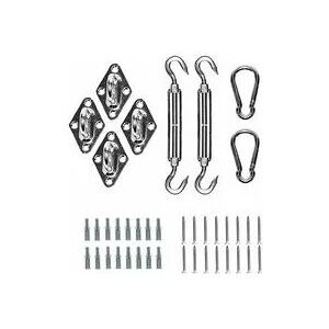 Denuotop - Accessoire pour voile dombrage Kit de fixation Voile d'ombrage - Acier inoxydable 304 Kit Accessoires de fixation de matériel pour Voile