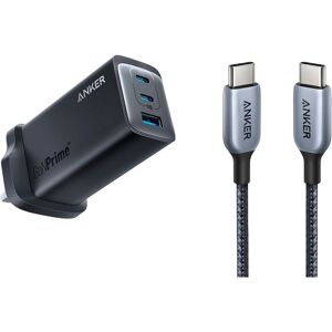 737 Charger (GaNPrime 120W) with usb-c to usb-c Cable Black - Anker