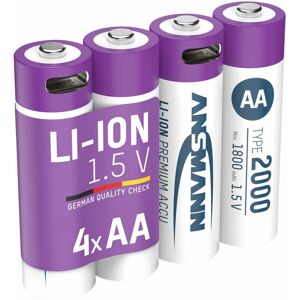 1312-0036 aa Li-Ion Rechargeable Battery 2000mAh 4 Pack With usb-c Cable - Ansmann