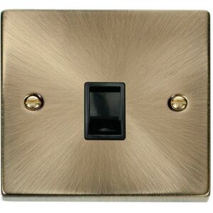 Antique Brass Rj11 Socket - Black Trim - SE Home