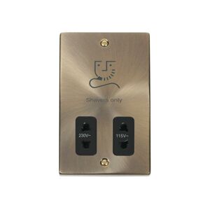 Se Home - Antique Brass Shaver Socket 115v/230v - Black Trim