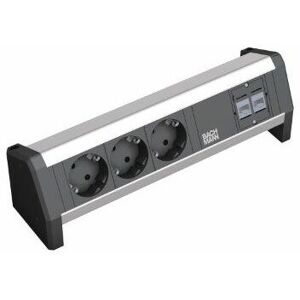 Desk 1 3AC outlet(s) Black power extension - Bachmann