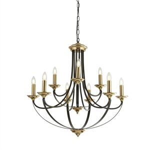 Searchlight - Belfry - 9 Light Multi Arm Pendant Dark Bronze, Brown, E14