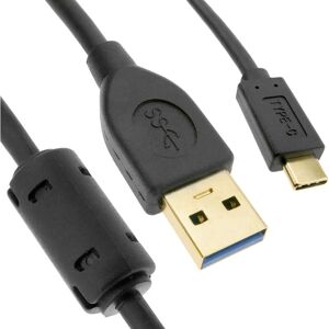 Cable usb-c 3.1 male to usb-a 3.1 male 5 m with ferrites and golden connectors - Bematik