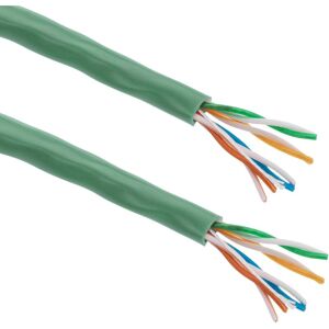 100m Rigid Green Cat. 5e utp cca Ethernet Network Cable Reel - Bematik