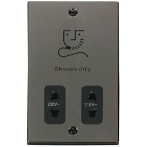 Se Home - Black Nickel Shaver Socket 115v/230v - Black Trim