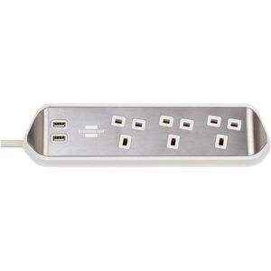 Brennenstuhl - Extension Lead With usb // Corner Extension Lead Stainless Steel