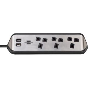 Brennenstuhl - Extension Lead With usb // Corner Extension Lead Stainless Steel