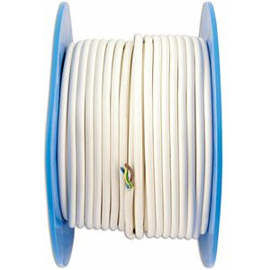 Connect - White 3 Core Mains Cable 15A 50m 30675