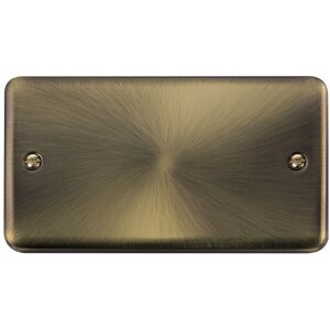 Se Home - Curved Antique Brass 2 Gang Blank Plate