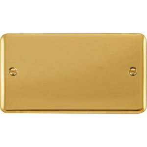 Se Home - Curved Polished Brass 2 Gang Blank Plate