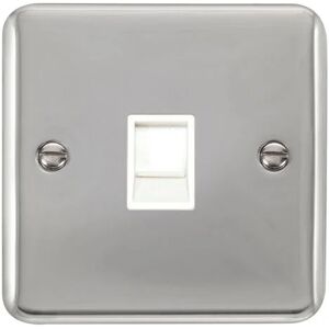 Se Home - Curved Polished Chrome Rj11 Socket - White Trim