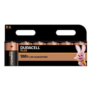 Duracell - S18716 d Cell Plus Power +100% Batteries (Pack 6) DURD100PP6
