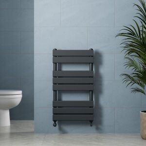 Anthracite Flat Panel Heated Towel Rail Bathroom Radiator 800 x 400mm - Anthracite - Galiflo