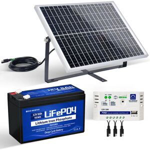 Eco-worthy - Solar Panel Kit 25W 18V Mono Solar pv Panel 25W with 10A Controller and 8Ah 12V Lithium Battery for Car rv Home Battery Charging