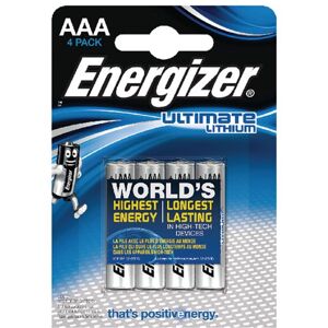 Energizer 632965 Ultimate AAA DFB4 Lith Batteries (Pack-4)