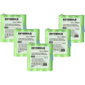 Extensilo - 5x Replacement Battery compatible with Motorola TLKR-T3, TLKR-T4, TLKR-T5, TLKR-T6, TLKR-T7 Radio, Walkie-Talkie (800mAh, 4.8 v, NiMH)