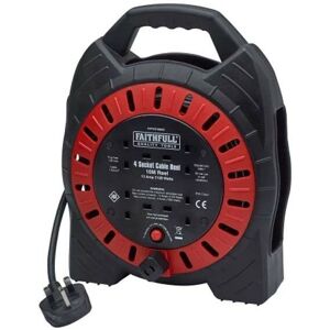 Faithfull - 10m 13A Cable Reel 4 Socket Fast Rewind FPPCR10MSE XMS23CABLE10