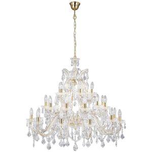 Searchlight - Marie Therese - 30 Light Crystal Chandelier Polished Brass Finish, E14