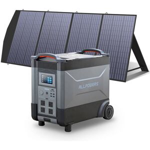 Home Battery Power Station LiFePO4 3600Wh, Voice Control With 200W Solar Panel For Home Backup Outdoor ALLPOWERS R4000