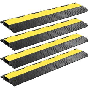 Hommoo - Cable Protector Ramps 4 pcs 2 Channels Rubber 101.5 cm VD04865