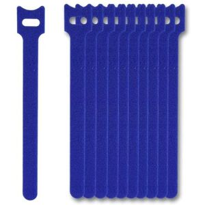 ON1SHELF Hook & Loop Nylon cable ties 12mmx180mm Blue 100 piece - Blue